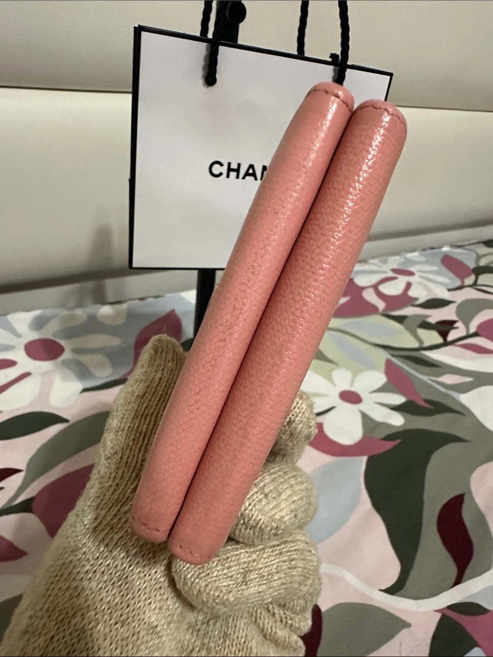 Chanel Compact Trifold Wallet in Pink Calfskin Leather